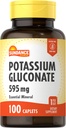 Sundance Kaaliumglükonaat 595mg | 100 Count | Essential Mineral Supplement | Taimetoitlane, mitte-GMO ja gluteenivaba valem