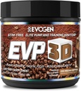 Evogen EVP 3D - Stim Free Pre Workout Powder meestele ja naistele | Sugar Free Non Stim Preworkout koos beeta-alaniin ja Kreatiin energia ja pumba | Iced Mocha Coffee | 40 Servings
