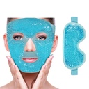 ZNÖCUETÖD Cooling Ice Face Eye Mask for Reduction the Puffiness, Bags Under Eye, Sinus, Redness, Valu Relief, Dark Circles, Migraine, Hot/Cold Pack with Soft Plush Backing (sinine(1* Silmamask+1*Face Mask))