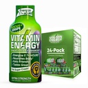 Vitamin Energy Focus+ Extra Strength Energy Shot Grape 24 Pack, 260mg Natural Caffeine, B-Vitamins, CoQ10, Amino Acids, Focus, Productivity & Clarity, Zero Sugar, Gluten-Free, 1.93 fl oz