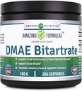 Amazing Formula DMAE Bitartraat Pulber Lisa | 100 Grams | 286 Servings | Mitte-GMO | Gluteenivaba | Valmistatud USAs