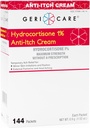 Gericare Hydrocortisone 1% Anti-Itch Cream, Maksimaalne tugevus, 144 Count Pack, 0,5oz Iga pakend (Pakk 1)