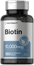Horbäach Biotin 10000mcg | 180 Kiiresti lahustuvad tabletid | naistele ja meestele | Ilu täiendus | Taimetoitlane, mitte-GMO, gluteenivaba