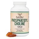 Fosfatidüülkoliin 1200mg – 210 Softgels – Täiustatud versioon päevalille ja sojaletsitiini (Choline Supplements) - Mitte-GMO ja Gluteenivaba, et toetada aju tervist Double Wood