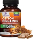 Organic Ceylon Cinnamon Supplement 1800mg - Certified Organic Ceylon Cinnamon Powder Pills - Energy & Heart Support for Women & Men, Bottled in USA, Antioxidant, Gluten Free, Non-GMO - 60 Capsules