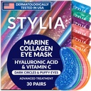 Stylia kollageen ja C-vitamiin silma all plaastrid puhtunud silmadele ja tumedatele ringidele - depuffing, hüdrateerimine ja kleepuv silma all mask hüaluroonhappega - vegan, julmusevaba nahahooldus (30 paari)