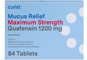 Curist Guaifenesiini lima Relief 1200 mg Maksimaalne tugevus OTC - 84 loe laiendatud vabastamistabletid - Vähendage lima selget ummistust (84 loenda tablettide pakend)