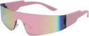 Crazy Feng Trendy Rimless Futuristic Wrap ümber päikeseprillid Naised, Cyberpunk Visor päikeseprillid varjutab Moeprillid