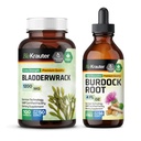BIO KRAUTER Bladderwrack 100 kapslit & Burdock Root Tinktuur 4 Fl. Oz .