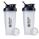 BlenderBottle Classic Shaker Bottle Perfect Protein Shakes ja Pre Workout, 28oz, Clean / Black (Pack of 2)