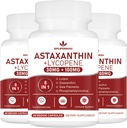 Astaksantiin ja lükopeen 70mg, astaksantiini lisand koos fosfatidüülkoliiniga, luteiin ja zeaksantiin, võimas antioksüdantide lisand (180 kapslit)