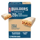 CLIF BUILDERS Protein Bars - Vanilla Almond Flavor - 20g Taimne Valk - Gluteenivaba - Mitte-GMO - Madal Glükeemiline - Kunstlike magusainete puudumine - 2,4 oz. (12 Pack)