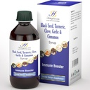 Elderberry Free Immune Support Syrup lastele ja täiskasvanutele - täiuslik segu orgaanilisest mustast seemnest, kurkumist, nelgist, kaneelist ja küüslaugust - väikelaste immuunvõimendaja ilma orgaanilise Elderberry Syrupita