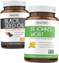 Mustseemneõli ja naistepuna (1-kuuline pakkumine) Serene Bundle of Black Seed Oil (60 kapslit) Külmpressitud Nigella Sativa & naistepuna (60 kapslit) võimsa 900mcg hüperitsiiniga