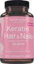 Reserveage Keratin Hair Booster Biotin - Keratin Supplement koos Biotin & Resveratrol - toetab juuste kasvu ja küünte tervist - 60 kapslit