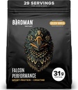 BIRDMAN Falcon Performance Vegan valgu pulber, 31 g valku, 5 g kreatiini, 5 g BCAA, probiootikumid, elektrolüüdid, eeltreening, madal carb, suhkruvaba ja piimavaba, taimepõhine vanilje valk, 29 serveerimist