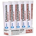 (5 pakend) Globe Clotrimazole Seenevastane kreem 1% (1 oz) Leevendab seeninfektsioonidega seotud sügelust, põletust, pragunemist ja skaleerumist | Võrreldes nimetusega Brand Active Ingredient
