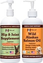 Natural Dog Company 32 oz. Bundle koos metsiku Alaska lõheõli ja vedela glükoosamiiniga koertele, kalaõli lisand, liiges- ja puusatoetus