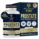 Tasakaalustatud Vibe eesnäärmetoetus meestele | Orgaaniline taimepõhine valem Saw Palmetto, Pygeum & Beeta-Sitosterol | Toetab voolu ja mugavust, päeval ja öösel | 90 Vegankapslit