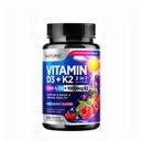 Vitamiin D3 K2 – närimistable Vitamiin D 5000 IU & K2 MK-7 100 mcg – 2 in 1 Vitamiin D K2 Toidulisandid - Immuunsüsteemi, südame ja luude toetamine - Non GMO - Maitsev Marjamaitse - 120 närimistabletti