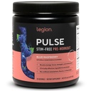 LEGION Pulse Pre Workout Supplement - Kõik looduslikud lämmastikoksiidi eeltreeningujoogid energia suurendamiseks, kreatiinivaba, looduslikult magustatud, beeta-alaniin, tsitrulliin, Alpha GPC (kofeiinivaba sinine razz)