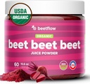 Beet Beet Beet Premium Lämmastikoksiidi Booster & Pre Workout Superfood - toetab ringlust, südame tervist ja vastupidavust - USA kasvanud suhkrupeedi juure pulber, USDA orgaaniline (60 serveerimist)