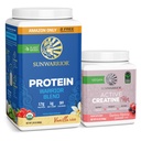 Sunwarrior WarriorBlend Vanilla Protein Powder 32 Servings & Kreatiin naistele Berry Lemonade 50 Servings