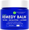 Truremedy Naturals Remedy Balm teepuuõliga, 2 oz - rahustav niisutaja karmidele aladele - toitev jalg ja kehapalsam teepuu, lavendli ja eukalüptiga