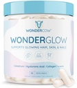WONDERCOW juuste nahk ja küüned Vitamiinid w / Veiste ternespiim, kollageen, hüaluroonhape, biotiin, tsink ja laktoferriin Toetab kiiremat juuste kasvu, tugevamaid küüneid ja hõõguvat nahka (30 Servings, Kapsel)