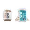 Bundle of Isopure Maitsestamata Orgaaniline Vegan Peavalgu Pulber, Piimavaba Aminohapped, 20 Servings + Isopure Kollageen Peptiidid Pulber, 14 Servings, Maitsestamata, C-vitamiini, Biotin