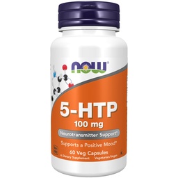 NOW Toidulisandid, 5-HTP (5-hüdroksütrüptofaan) 100 mg, neurotransmitteri tugi *, 60 Veg kapslit