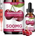 Magneesiumglütsinaadi lisand, magneesiumglütsinaat Vedel tilk 500mg kaltsiumi, tsingi, vitamiini B6, D3, L-teaniin, oomega 3 une, meeleolu, stressi leevendamiseks, luu, lihased, kirsi maitse