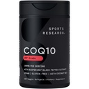 Sport Research CoQ10 (100mg) Enhanced w/Coconut Oil & Bioperine (Black Pepper) parema imendumise jaoks | Vegan Certified, Non-GMO Verified (120 Veggie Softgels)