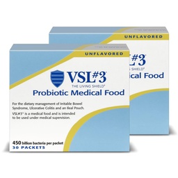 VSL # 3® Probiootiline pulber seedetrakti tervise, IBS & UC sümptomite jaoks - 450B CFU-d, suure tugevusega, mitme tüvega, elus, külmutatud probiootikum, meditsiiniline toit soolestiku tervise toetamiseks meestel ja naistel, 60 Pack