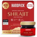 HANDPICK 400 mg Ultra Concentrated Pure Himalayan Shilajit Vaik | 75% Fulvic Acid, 85+ Minerals | Feel Masculinity, kõrge potentsi, tugevus ja vastupidavus I Lab testitud puhtus I 50 gm (125 portsjonit)