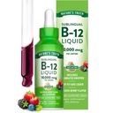 Nature's Truth B12 Sublingual Vedel tilgad | 10 000 mcg | 2 oz | Fast Acting | Vegan, Non-GMO & Gluten Free