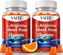 L Arginiin 1000mg Supplement Beet Juurkummies - Kahekordne tugevus, energia Boost, tsirkulatsiooni toetus ja vastupidavus, Orgaaniline närimispeedi toidulisandid meestele ja naistele, Vegan Gummy, Suhkruvaba (2 Pack)