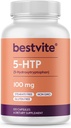 BESTVITE 5-HTP 100mg (120 kapslit) - Stearaadid puuduvad - vooluained puuduvad - mitte GMO - gluteenivaba