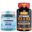 Vitamiin D3 20 000 RÜ + K2(MK7) 200mcg, L-metüülfolaat 15mg ja metüül B12 kummikummid