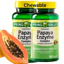 Spring Valley Papaya Enzyme närimistable - 360 Vegan tabletid, Bromelain New Formula Seedetrakti Abi