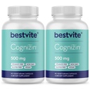 BESTVITE Cognizin Citicoline 500mg (120 taimset kapslit) (60x2) - kliiniliselt uuritud Premium Koliin Nootroopne - Ei Stearates - Vegan - Gluteenivaba - Aju toidulisandid mälu ja fookus
