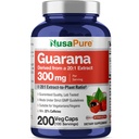 NusaPure Guarana Extract 20: 1 Ekstrakt, 300 mg, mis vastab 6000 mg Veggie Caps 200 Count (Non-GMO, Vegan)