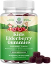 Nature Craft Sambucus Elderberry Gummies for Kids Health - Maitsev Black Elderberry Gummies koos tsingi ja C-vitamiini lastele Immune Support - želatiin ja gluteenivaba Mitte-GMO Immunity Support 90