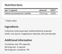 Kaaliumjodiid 150 mcg kapsli kohta - 90 vegankapslit - 3 kuud tarnimine - optimaalse näärme funktsiooni ja energia metabolismi jaoks - Apollo hegemoonia toidulisand