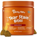 Zesty käpad Tear plekk Toetus Pehmed närid koertele - silma niiskus + Visioon ja immuuntoetus - Funktsionaalsed toidulisandid kalaõli, luteiini, Jõhvika ja C-vitamiiniga - Kana maitse - 90 ct