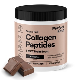 Täiuslik Keto kollageen Peptiidid Valgupulber MCT õli, hüdrolüüsitud kollageeni, tüüp I & III täiendada, Gluteenivaba, Grass Fed, madal carb, Keto kohvikreamer, kollageen naistele ja meestele, šokolaad