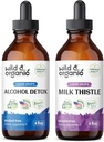 Wild & Organic Alcohol Detox Tinktuur 4 fl oz & Milk Thistle Tinktuur 4 fl oz