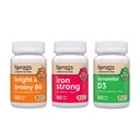 Renzo vitamiinid Võimas Kid Bundle - Raualisandid lastele, D3-vitamiin lastele ja Bright & Brainy Vitamiin B6