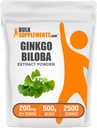 BulkSupplements.com Ginkgo Biloba Extract Pulber - alates Ginkgo Biloba Leaf, Antioksüdant Allikas, Taimne täiendus - Gluteenivaba, 200mg per Serving, 500g (1,1 naela) (pakk 1)