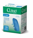 CURAD Food Service Metal Detectable Blue Fabric Adhesive Bands 3/4 " x 3", Pack of 100